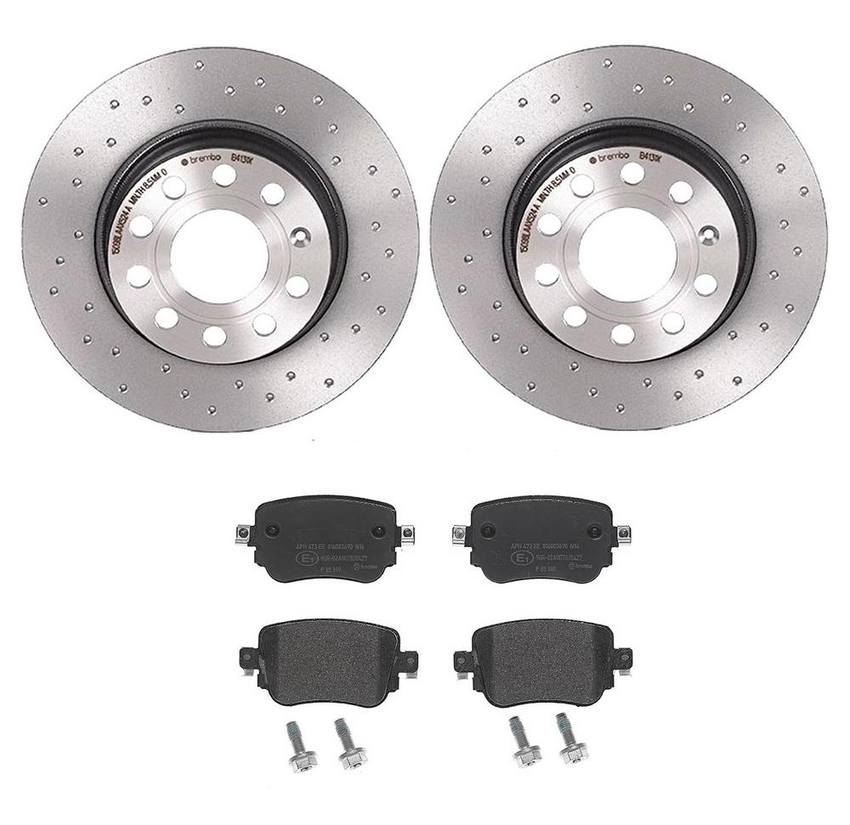 VW Brembo Brakes Kit - Pads and Rotors Rear (272mm) (Low-Met) (Xtra) 7N0698451A - Brembo 4038783KIT